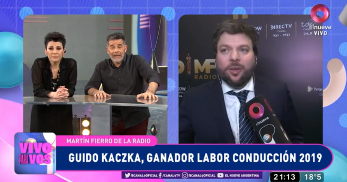 Martín Fierro de Radio Guido Kaczka agradeció el premio a la "Mejor